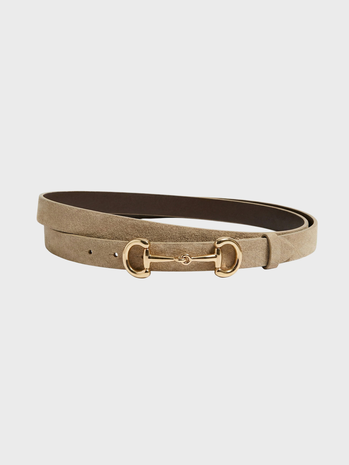 Ceinture à boucle en mors de cheval en daim-2