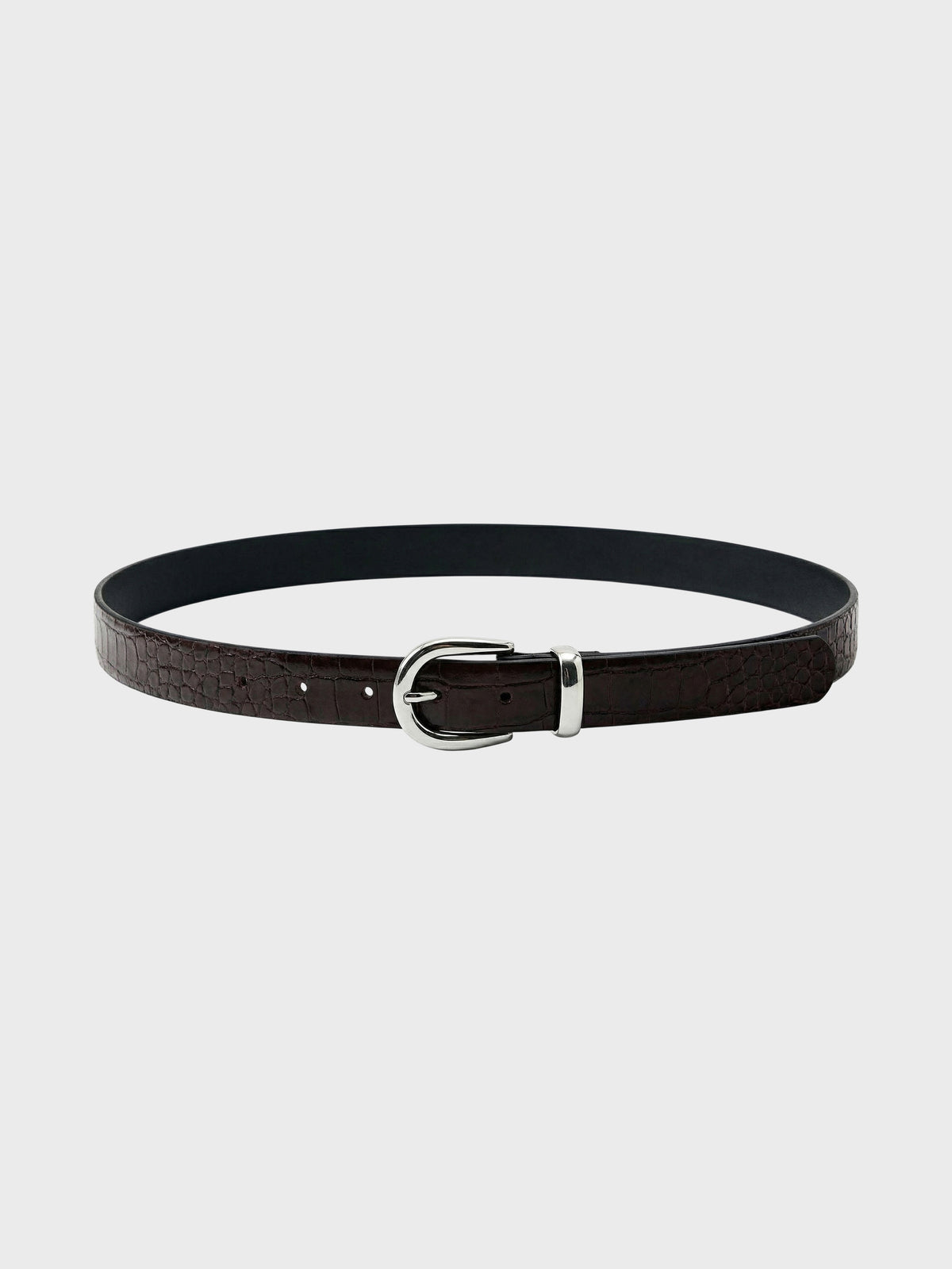 Ceinture en cuir embossé façon croco-2