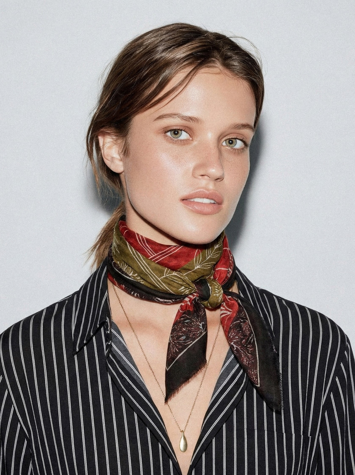 Printed Wool Blend Scarf