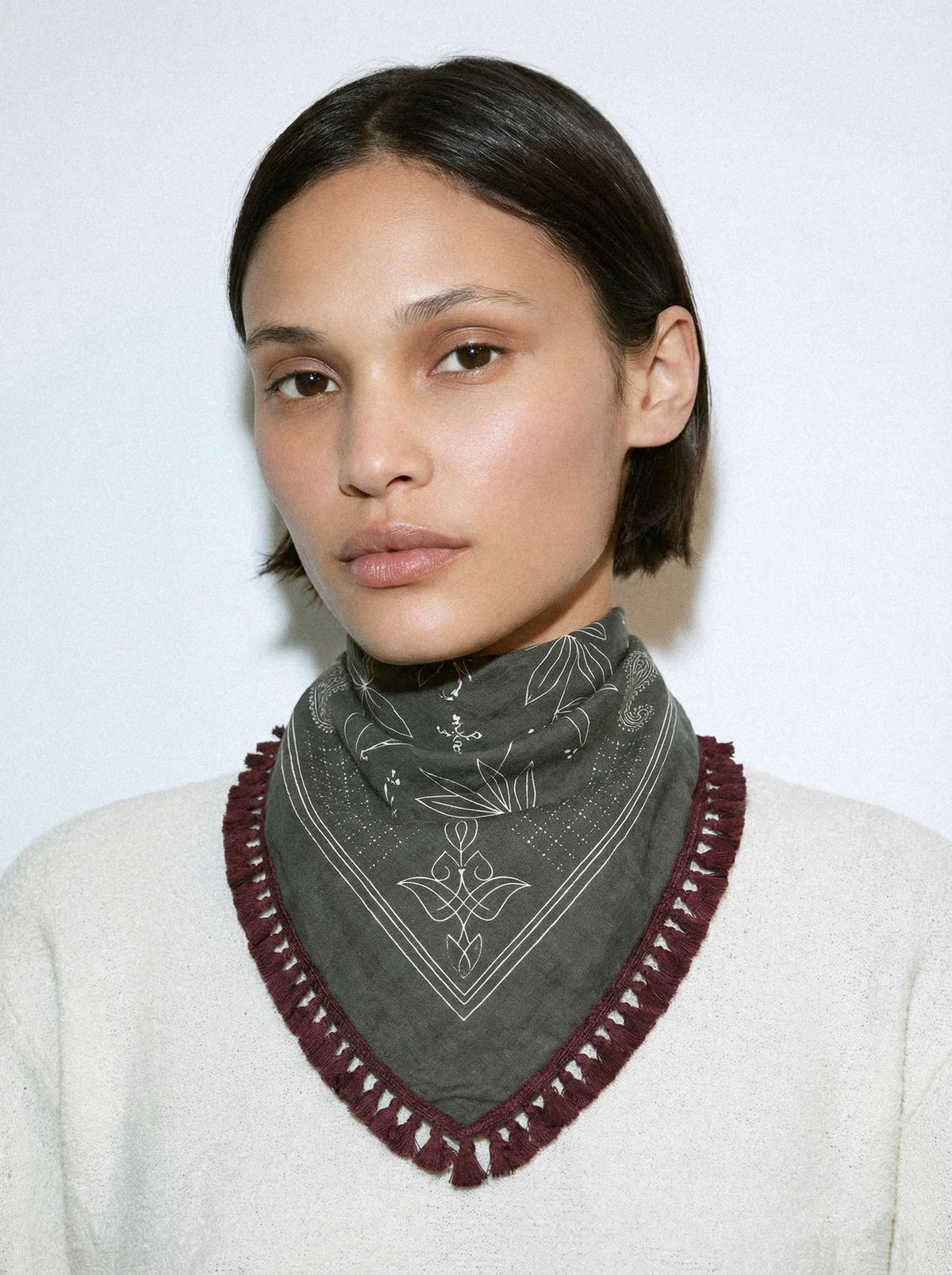 Fringed Cotton Scarf-2
