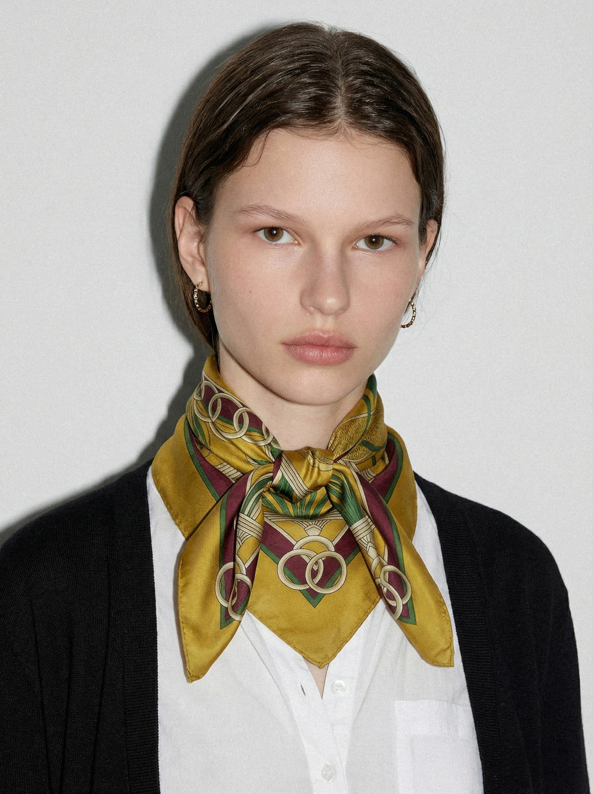 Silk Pattern Neck Scarf-3
